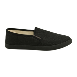 Sabatina Tenisi slip-on cu sclipici negre DMC-15 negru