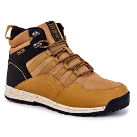 Pantofi de trekking înalți de damă Big Star KK274609 Camel bej negru galben