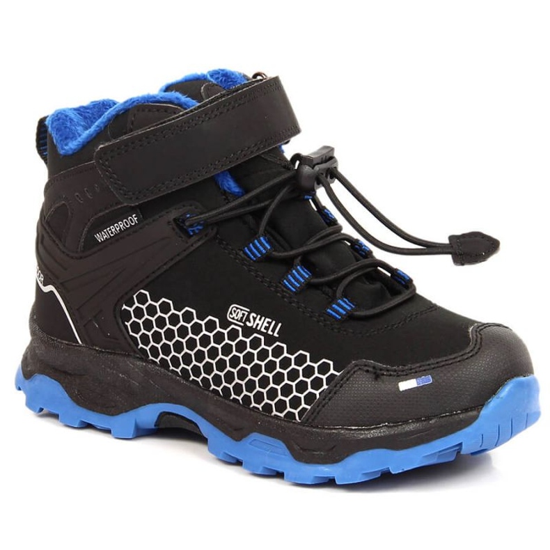 American Club Jr.AM904A cizme de zapada rezistente la apa Velcro negru