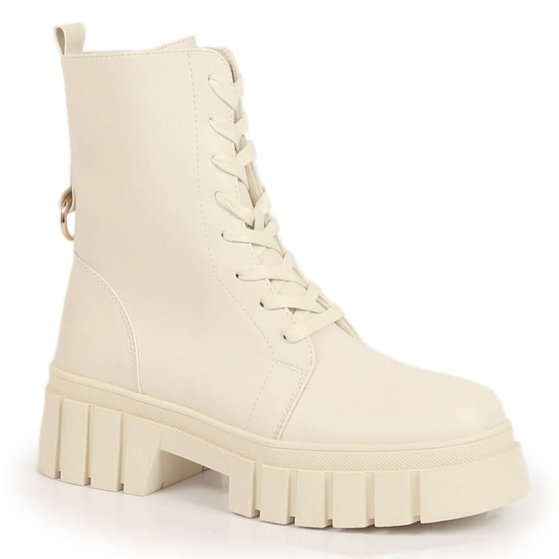 Cizme cu șireturi și un fermoar izolat Sergio Leone W SK387B bej Cizme cu șireturi și un fermoar izolat Sergio Leone W SK387B bej