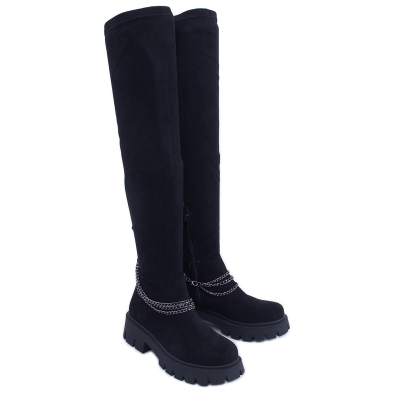 PA1 Cizme de damă Furry Black negru