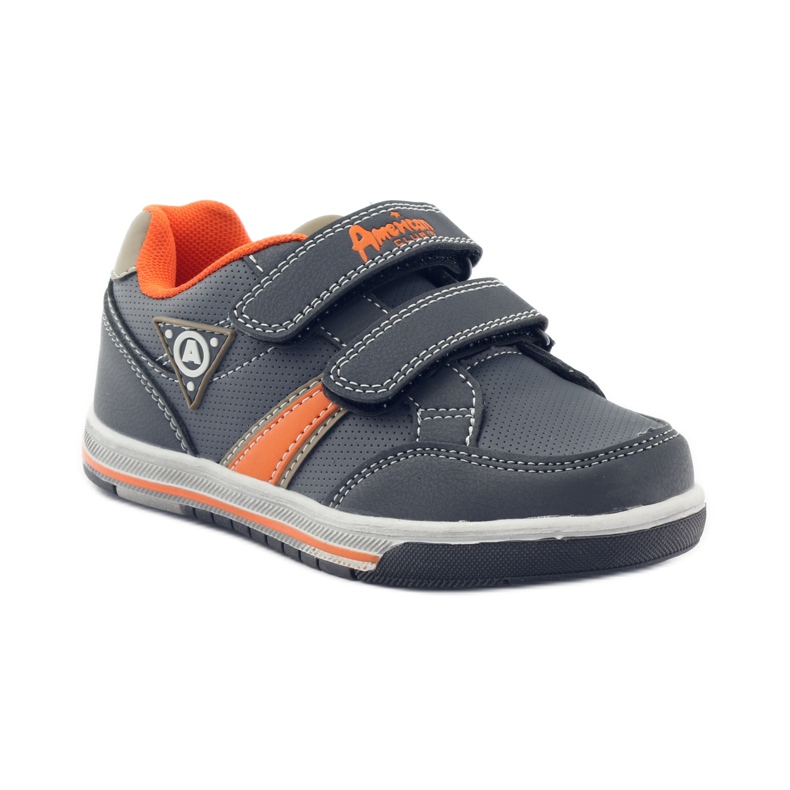 American Club Adidasi sport americani CA51 cu velcro gri portocale