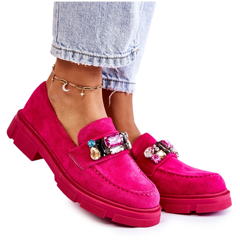 PS1 Mocasini de dama din piele intoarsa cu decor Fuchsia Karlott roz PS1 Mocasini de dama din piele intoarsa cu decor Fuchsia Karlott roz