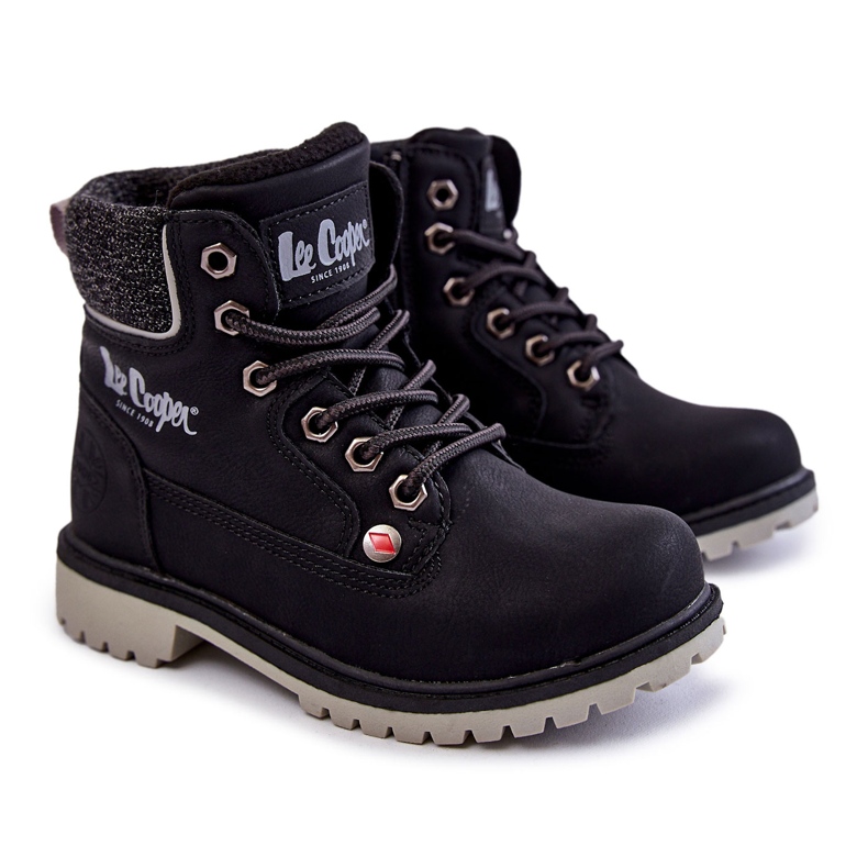 Cizme negre pentru copii Lee Cooper LCJ-22-01-1491 negru