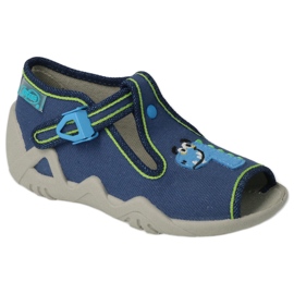 Befado pentru copii papuci 217p116 Navy Blue cu un dragon albastru Befado pentru copii papuci 217p116 Navy Blue cu un dragon albastru
