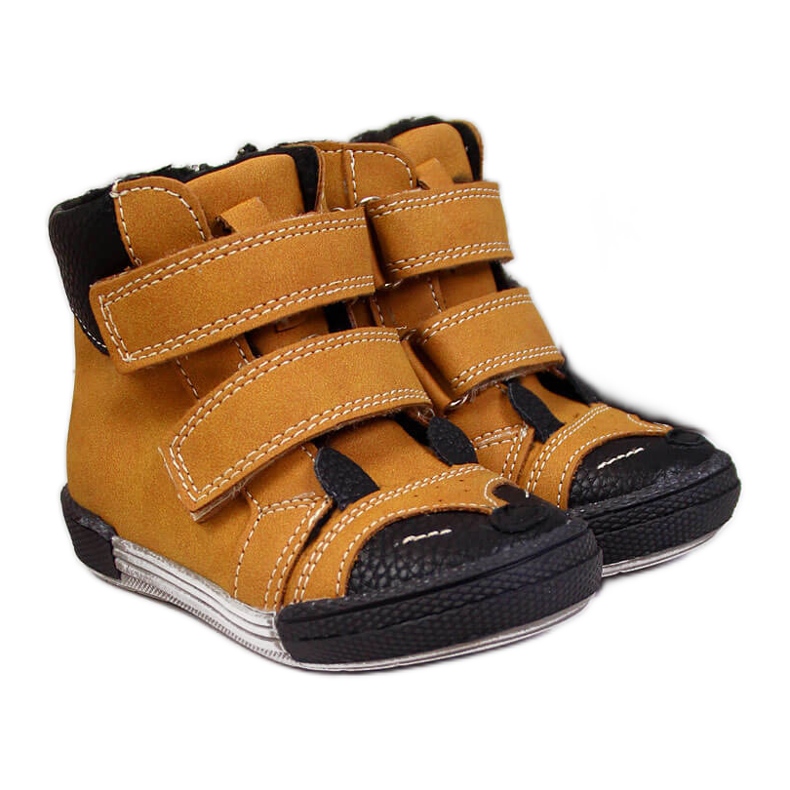 Pantofi pentru baieti cu velcro camel Kornecki 6583 maro Pantofi pentru baieti cu velcro camel Kornecki 6583 maro