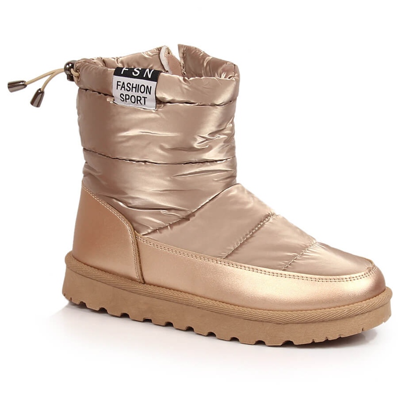Cizme de zăpadă de damă aurii metalice Potocki de aur