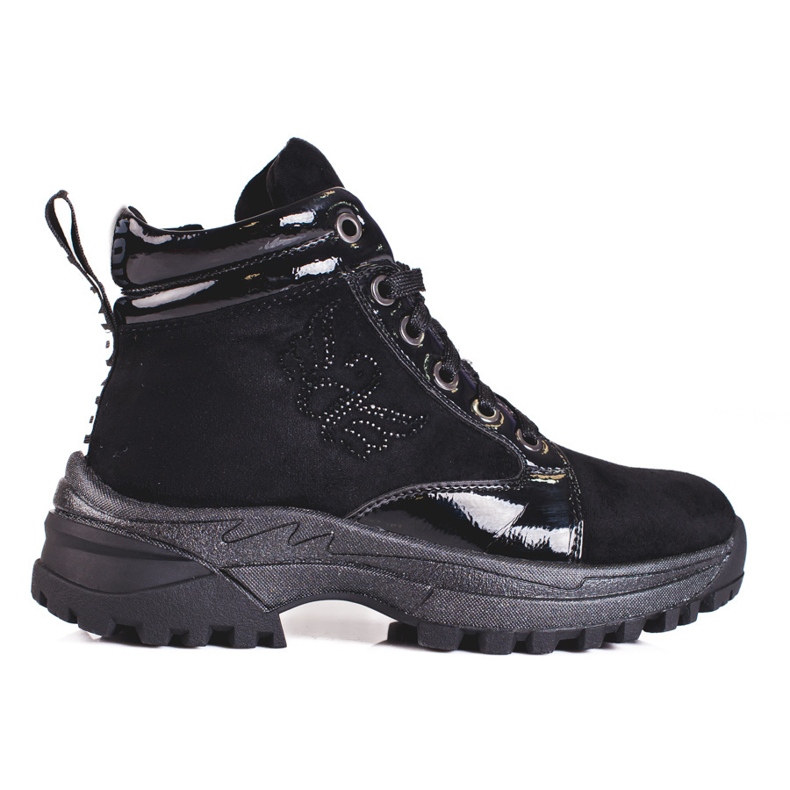 Cizme negre pentru fete cu talpa groasa negru