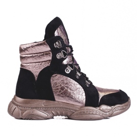 Cizme pentru fete pe talpă groasă Shelovet negru