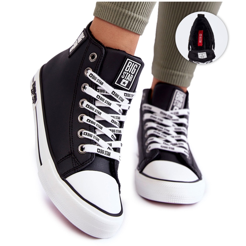 Pantofi Classic High Izolați Big Star KK274598 Negri negru