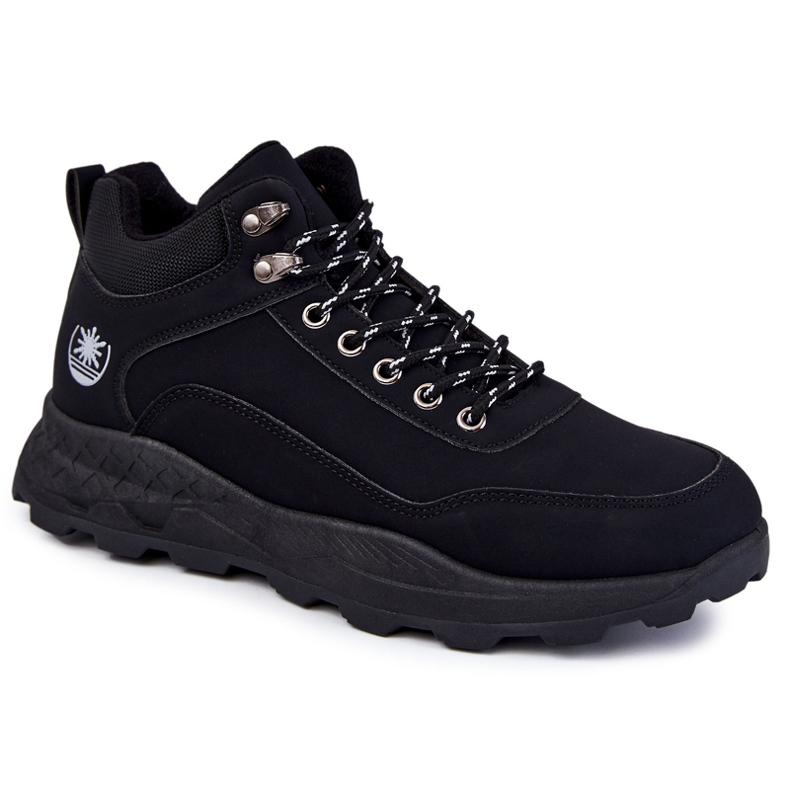 BM Otto Black Warm Trekking Pantofi Trappers pentru bărbați negru