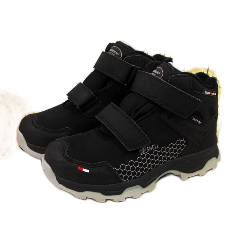 Cizme de zapada impermeabile Velcro American Club Jr AM851A negru