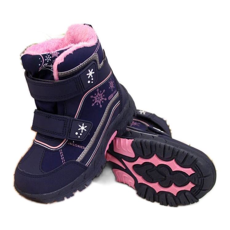 Cizme de zapada impermeabile Velcro American Club Jr AM852A albastru