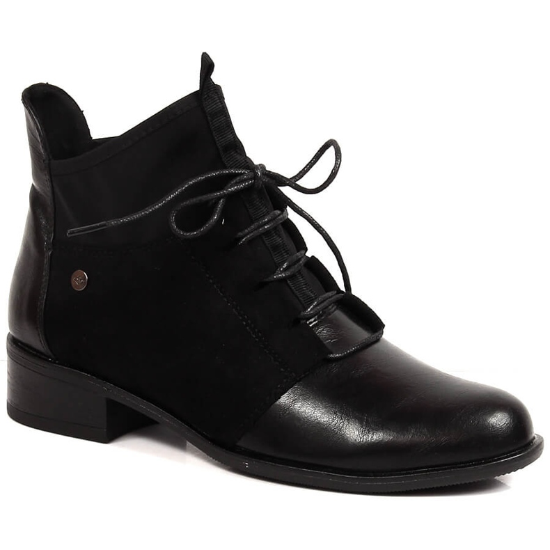 Cizme de dama izolate negre cu toc plat Jezzi negru Cizme de dama izolate negre cu toc plat Jezzi negru