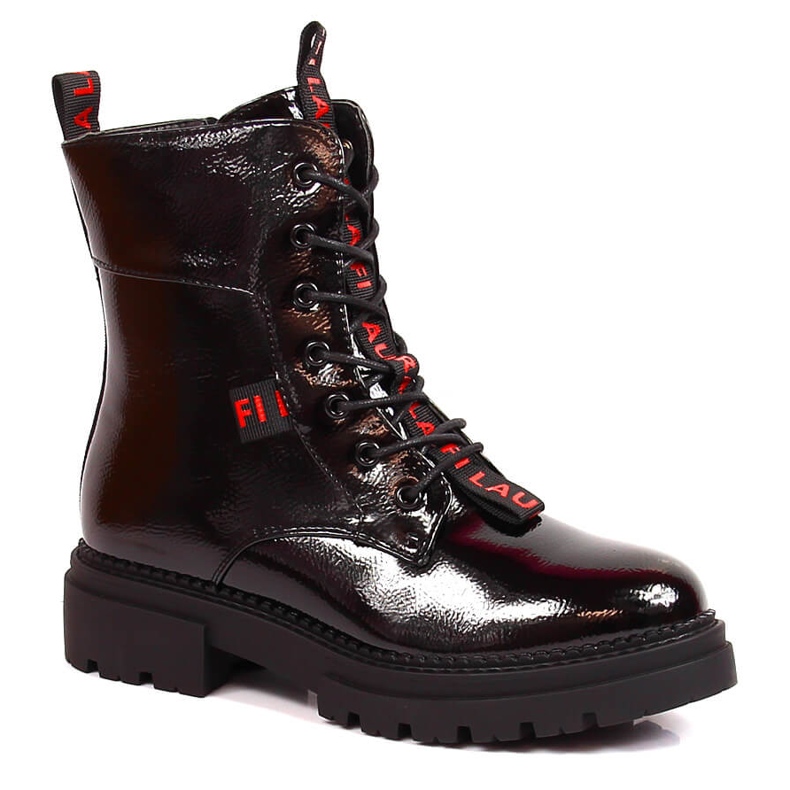 Cizme izolate dama lacuite negre Laura La.Fi negru