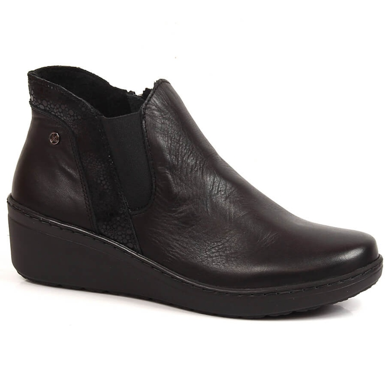 Cizme cu pană calde, confortabile, negre, Helios 596 negru