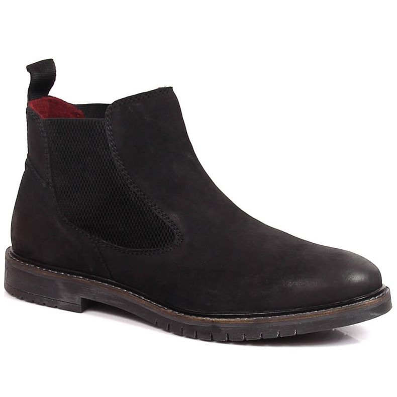 Ghete chelsea slip-on pentru bărbați Bugatti negre KK153097 negru