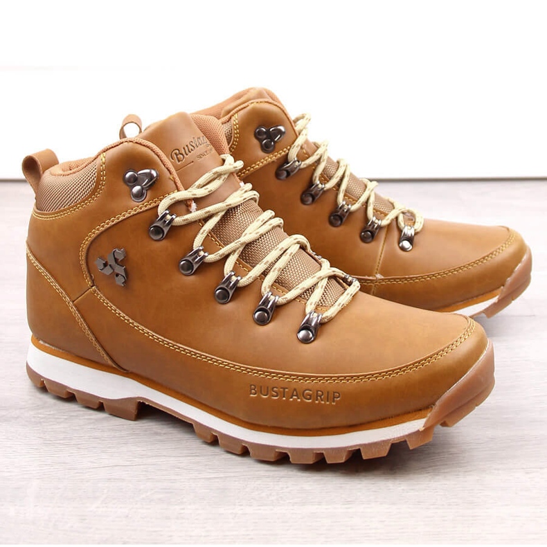 Pantofi de trekking din piele galbenă pentru bărbați Outback Bustagrip