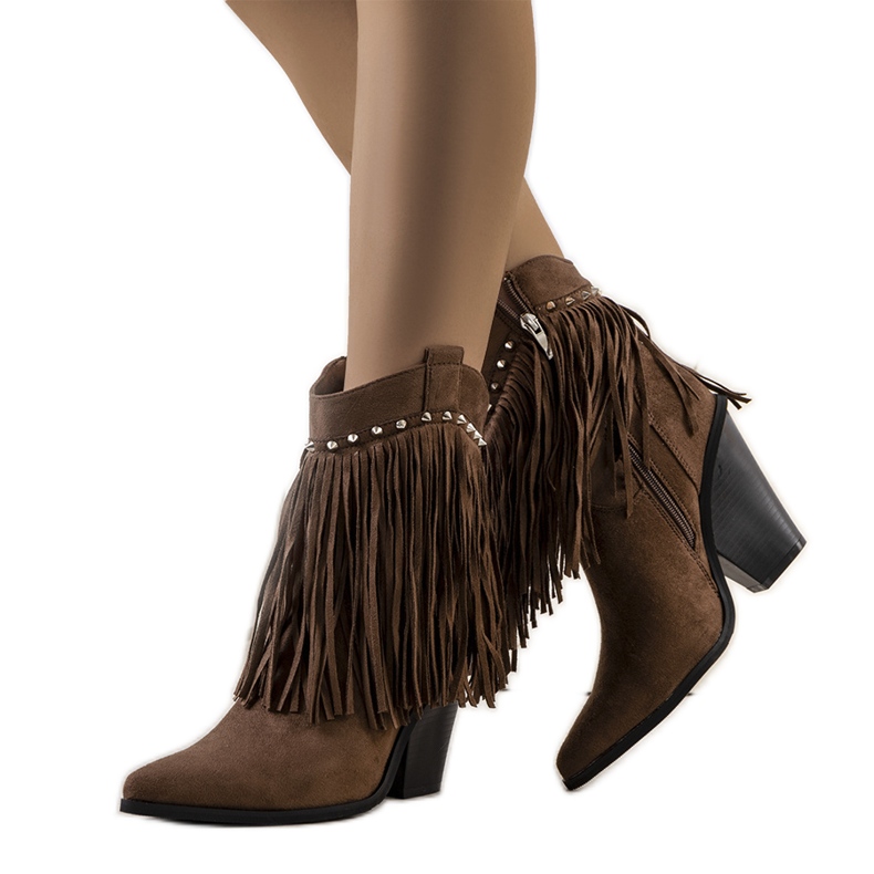 PA1 Cizme de cowboy maro cu franjuri Zanco PA1 Cizme de cowboy maro cu franjuri Zanco