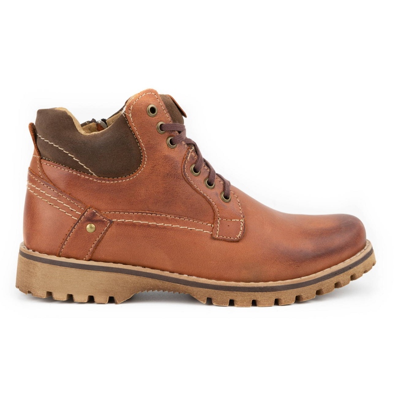 KOMODO Cizme bărbătească din piele, izolată 885 cărămidă maro KOMODO Cizme bărbătească din piele, izolată 885 cărămidă maro