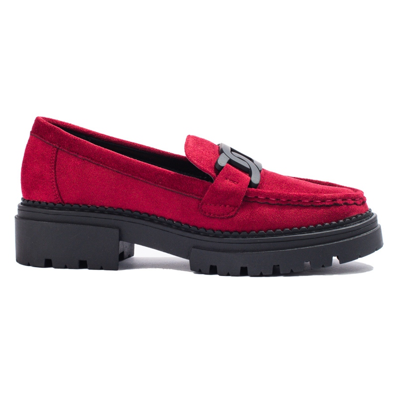 Mocasini de dama Shelovet fucsia pe platforma neagra roz