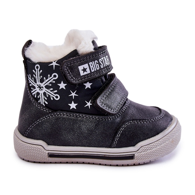 Cizme Călduțe Copii Cu Velcro Big Star KK374191 Negru