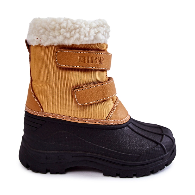Cizme De Zăpadă Copii Pe Velcro Big Star KK374237 Camel portocale