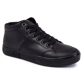 Pantofi clasici din piele pentru bărbați Big Star KK174348 Negri negru Pantofi clasici din piele pentru bărbați Big Star KK174348 Negri negru