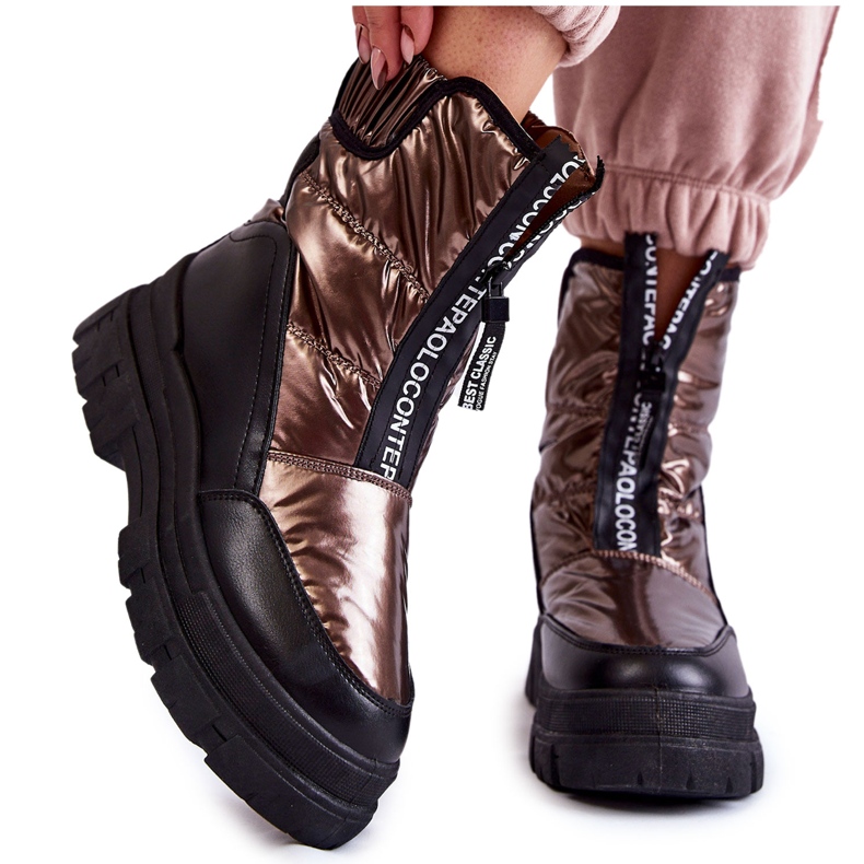 Vinceza Cizme de zăpadă confortabile de damă, maro și negru Elodia multicolor