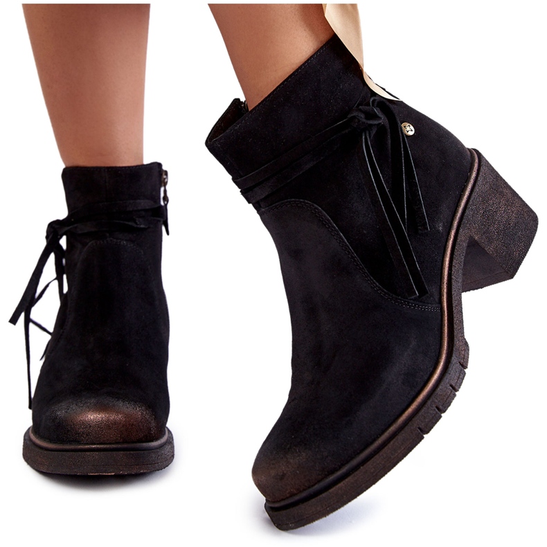 Cizme din piele intoarsa dama Maciejka 05720-01 Negru