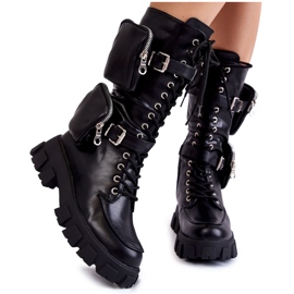 PG2 Cizme Damă Cu șireturi Cu Rinichi Negru Mirrano PG2 Cizme Damă Cu șireturi Cu Rinichi Negru Mirrano