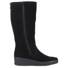 Cizme nubuc izolate cu lana de oaie Rieker Y4470 negru