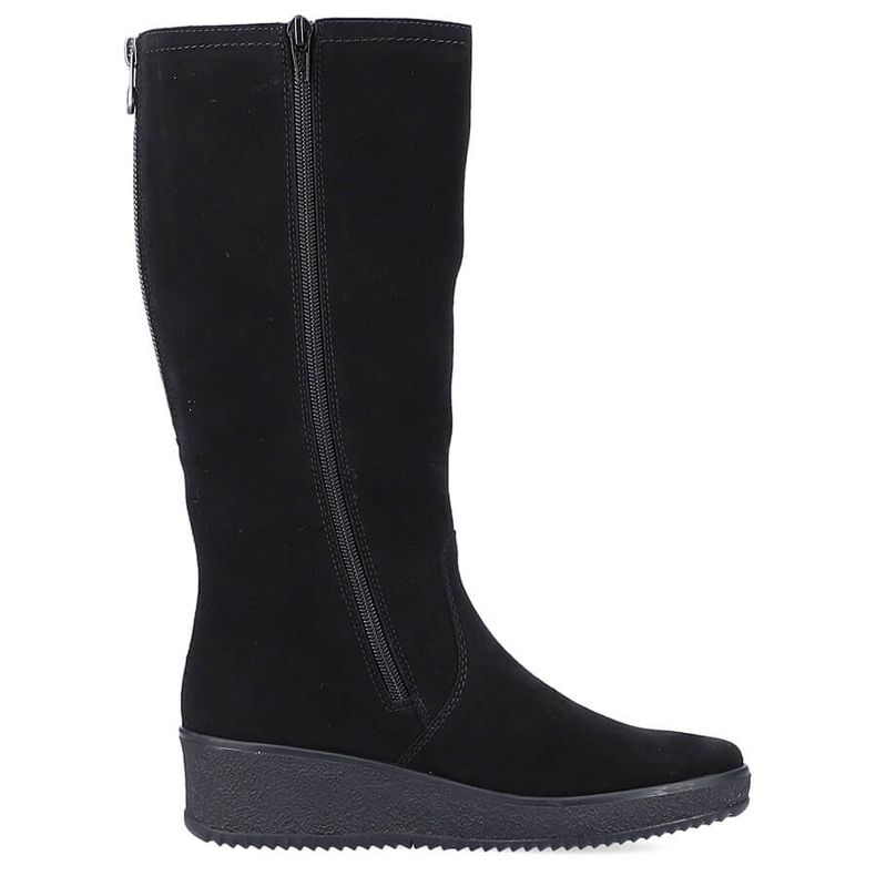 Cizme nubuc izolate cu lana de oaie Rieker Y4470 negru