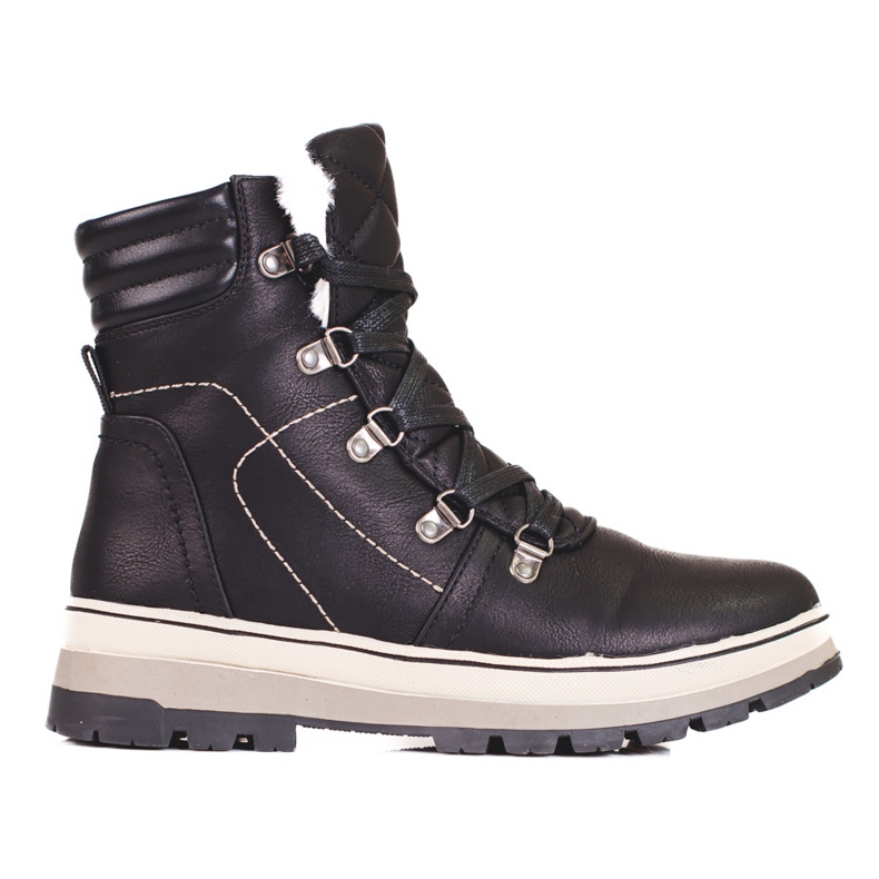 Ghete de drumeție de damă negre cu izolație negru