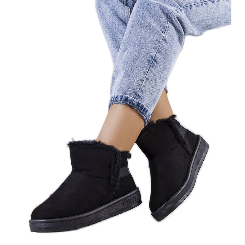 Big Star Cizme negre de zapada cu blana KK274622 negru