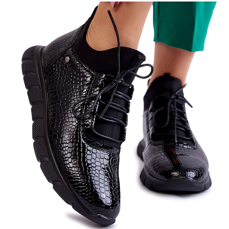 Vinceza Pantofi slip-on de damă negri Soroco negru