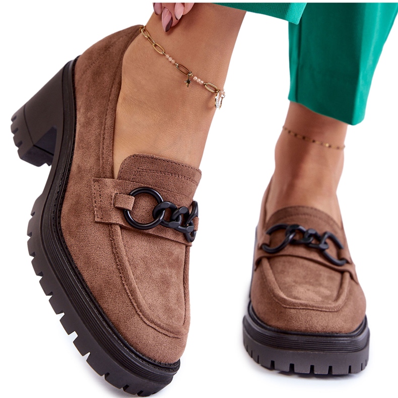 Vinceza Pantofi de dama din piele intoarsa cu toc inalt bej inchis Sanya maro Vinceza Pantofi de dama din piele intoarsa cu toc inalt bej inchis Sanya maro