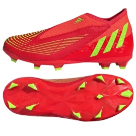 Ghete de fotbal Adidas Predator Edge.3 Ll Fg Jr GW0985 roșu portocale si rosii