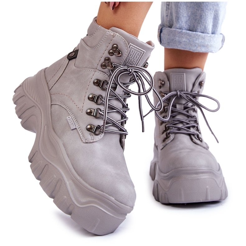 Ghete de damă cu spumă cu memorie Big Star Gri KK274367 Ghete de damă cu spumă cu memorie Big Star Gri KK274367