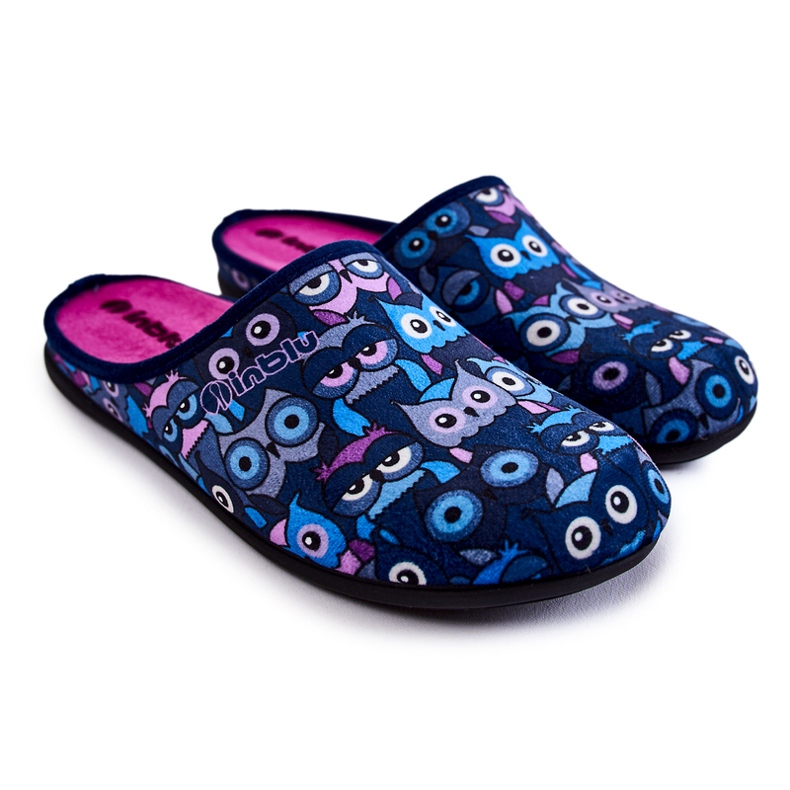Papuci De Casa In Pisici Inblu GF-12-004 Bleumarin albastru marin albastru