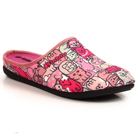 Papuci confortabili de dama cu insertie detasabila, roz Inblu gri