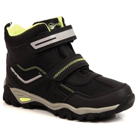 Pantofi negri McKeylor Velcro pentru baieti negru verde