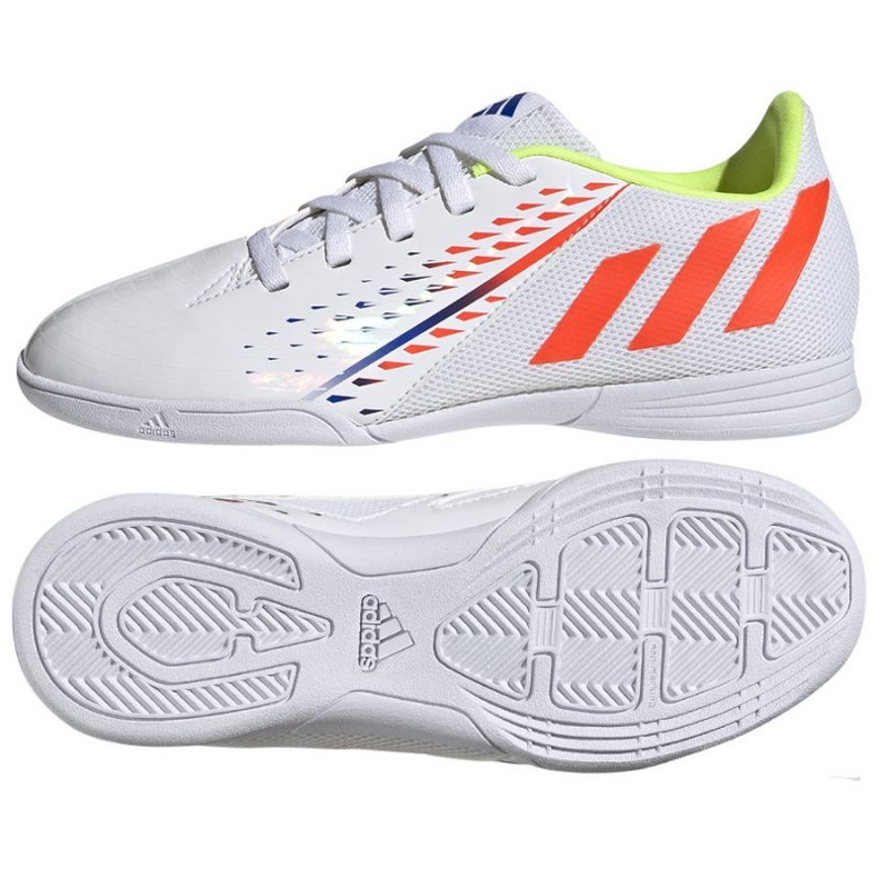 Adidas Predator Edge.4 In Jr GV8499 ghete de fotbal alb alb Adidas Predator Edge.4 In Jr GV8499 ghete de fotbal alb alb