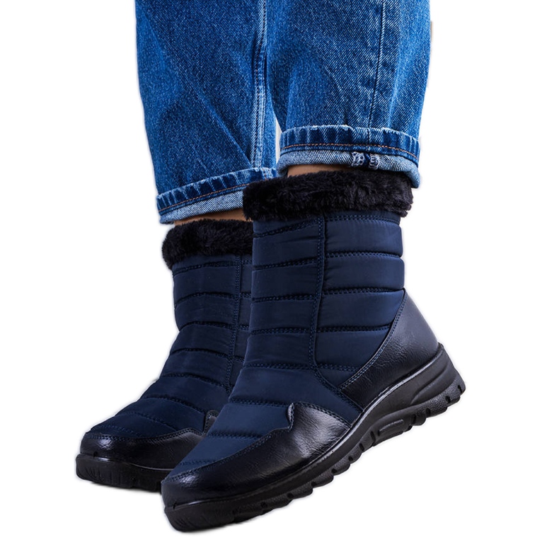 PA1 Cizme matlasate bleumarin de la Beau albastru