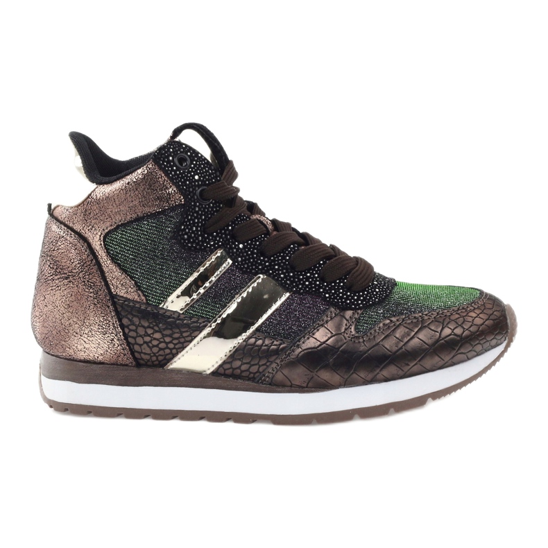 McArthur Pantofi sport de cupru metalici pentru femei maro