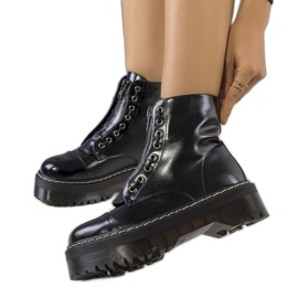 PA1 Cizme negre pe platforma Kenti negru