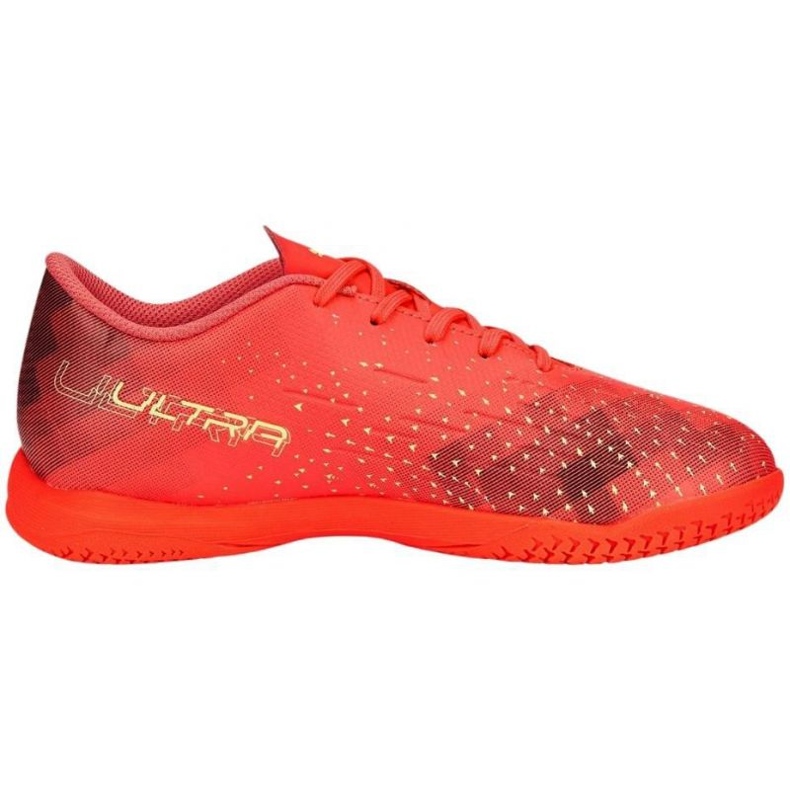 Ghete de fotbal Puma Ultra Play It Jr 106927 03 roșu portocale si rosii Ghete de fotbal Puma Ultra Play It Jr 106927 03 roșu portocale si rosii