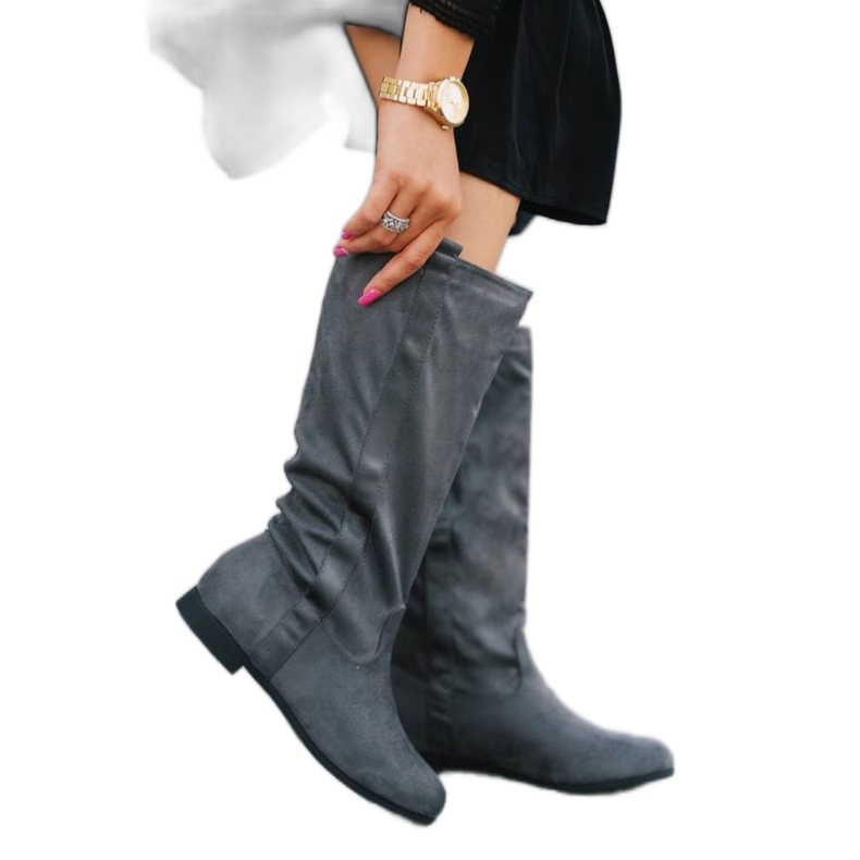 BM Cizme plate gri de la Thelma