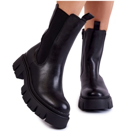 Cizme de muncitori cu platforma de dama neagra Aliana negru Cizme de muncitori cu platforma de dama neagra Aliana negru