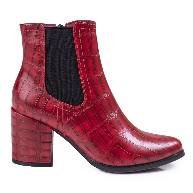 Cizme Jodhpur roșii pe postul Shelovet cu model roșu